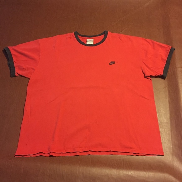 Vtg Nike Essential Ringer Tee Red 2XL - Picture 1 of 7